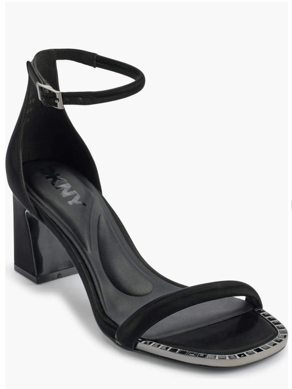 DKNY Black Block Heel Ankle-Strap Sandal